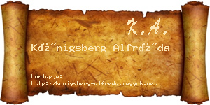 Königsberg Alfréda névjegykártya